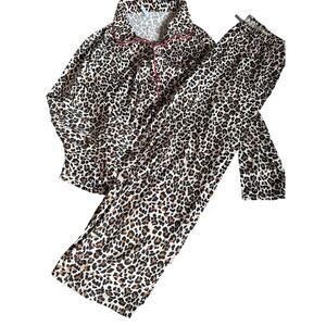FLORA PAJAMA SET - ANIMAL CHEETAH PRINT size LARGE